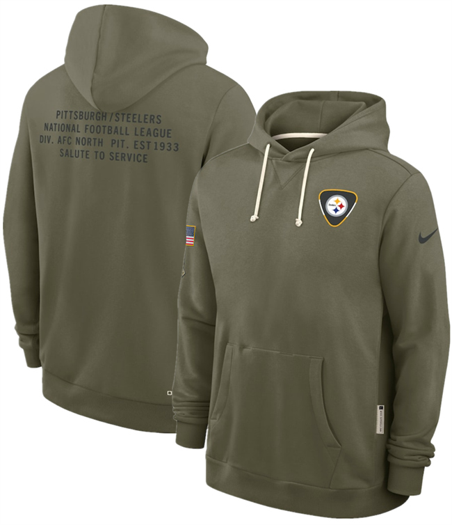 Men's Pittsburgh Steelers Olive 2025 Salute to Service Pullover Hoodie Men's Pittsburgh Steelers Olive 2025 Salute to Service Pullover Hoodie