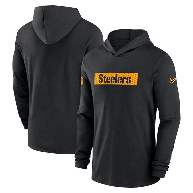 Men's Pittsburgh Steelers Black Sideline Performance Hoodie Men's Pittsburgh Steelers Black Sideline Performance Hoodie