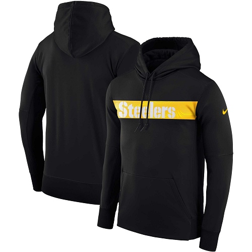 Men's Pittsburgh Steelers Nike Black Sideline Team Performance Pullover Hoodie Men's Pittsburgh Steelers Nike Black Sideline Team Performance Pullover Hoodie