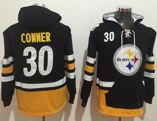 Nike Steelers #30 James Conner Black Gold Name & Number Pullover NFL Hoodie Nike Steelers #30 James Conner Black Gold Name & Number Pullover NFL Hoodie