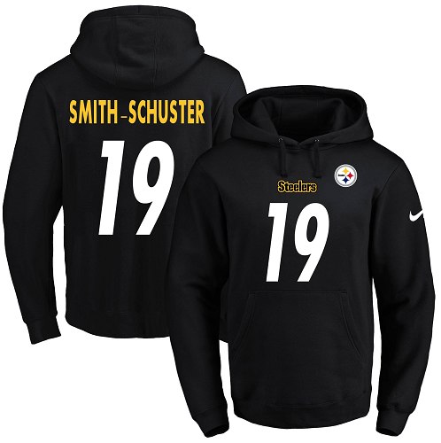 Nike Steelers #19 JuJu Smith-Schuster Black Name & Number Pullover NFL Hoodie Nike Steelers #19 JuJu Smith-Schuster Black Name & Number Pullover NFL Hoodie