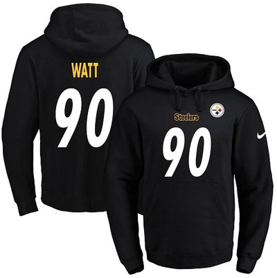 Nike Steelers #90 T. J. Watt Black Men's Name & Number Pullover NFL Hoodie Nike Steelers #90 T. J. Watt Black Men's Name & Number Pullover NFL Hoodie
