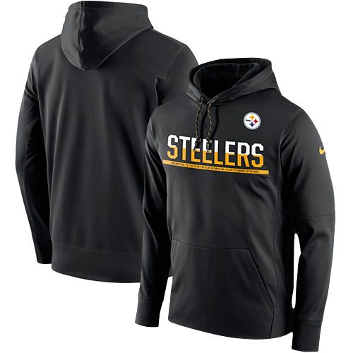 Men's Pittsburgh Steelers Nike Black Sideline Circuit Pullover Performance Hoodie Men's Pittsburgh Steelers Nike Black Sideline Circuit Pullover Performance Hoodie
