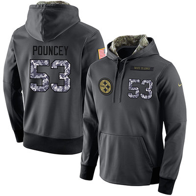 NFL Men's Nike Pittsburgh Steelers #53 Maurkice Pouncey Stitched Black Anthracite Salute to Service Player Performance Hoodie NFL Men's Nike Pittsburgh Steelers #53 Maurkice Pouncey Stitched Black Anthracite Salute to Service Player Performance Hoodie