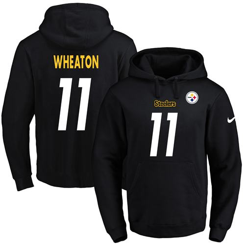 Nike Steelers #11 Markus Wheaton Black Name & Number Pullover NFL Hoodie Nike Steelers #11 Markus Wheaton Black Name & Number Pullover NFL Hoodie