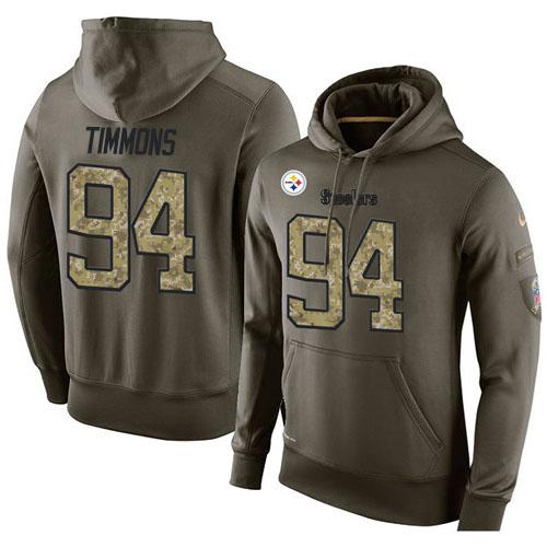 NFL Men's Nike Pittsburgh Steelers #94 Lawrence Timmons Stitched Green Olive Salute To Service KO Performance Hoodie NFL Men's Nike Pittsburgh Steelers #94 Lawrence Timmons Stitched Green Olive Salute To Service KO Performance Hoodie