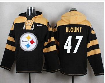 Nike Pittsburgh Steelers #47 Mel Blount Black Player Pullover NFL Hoodie Nike Pittsburgh Steelers #47 Mel Blount Black Player Pullover NFL Hoodie