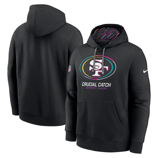 Men's San Francisco 49ers Black 2024 Crucial Catch Club Pullover Hoodie Men's San Francisco 49ers Black 2024 Crucial Catch Club Pullover Hoodie