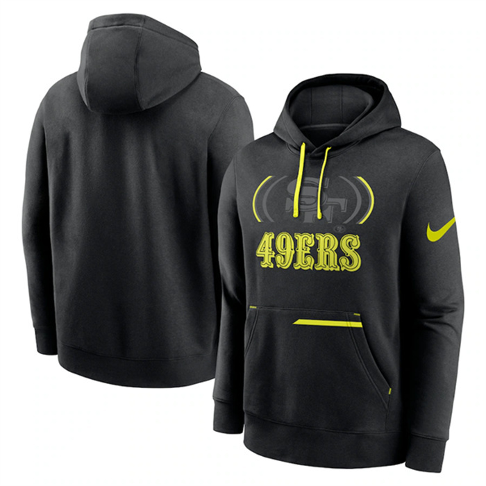 Men's San Francisco 49ers Black Volt Pullover Hoodie Men's San Francisco 49ers Black Volt Pullover Hoodie