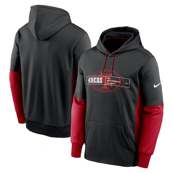 Men's San Francisco 49ers Black Color Block Fleece Performance Pullover Hoodie Men's San Francisco 49ers Black Color Block Fleece Performance Pullover Hoodie