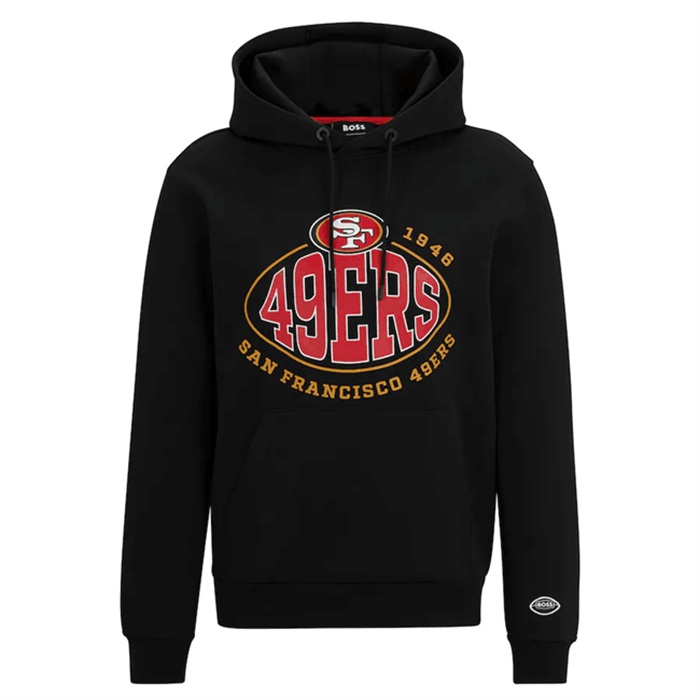 Men's San Francisco 49ers Black BOSS X Touchback Pullover Hoodie Men's San Francisco 49ers Black BOSS X Touchback Pullover Hoodie