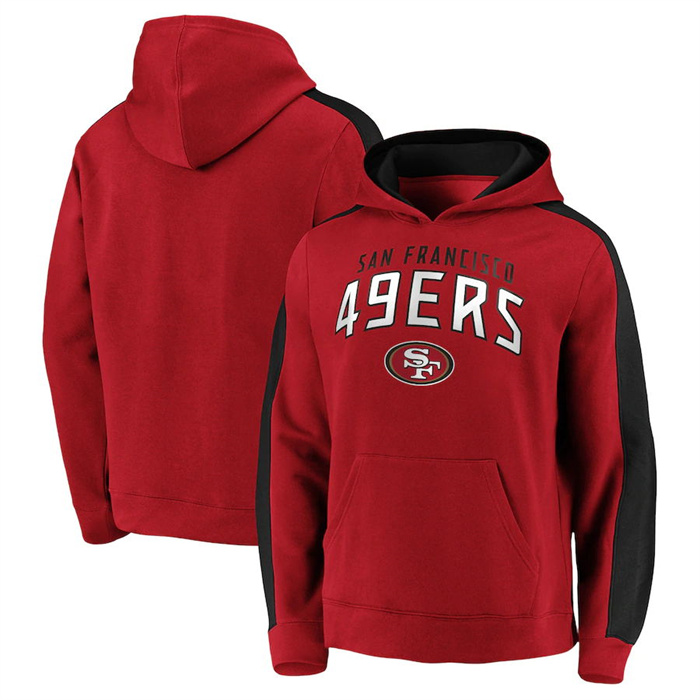 Men's San Francisco 49ers Red Game Time Arch Pullover Hoodie Men's San Francisco 49ers Red Game Time Arch Pullover Hoodie
