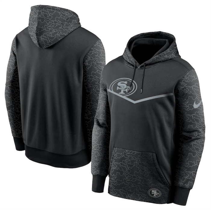 Men's San Francisco 49ers Black Reflective Therma Hoodie Men's San Francisco 49ers Black Reflective Therma Hoodie