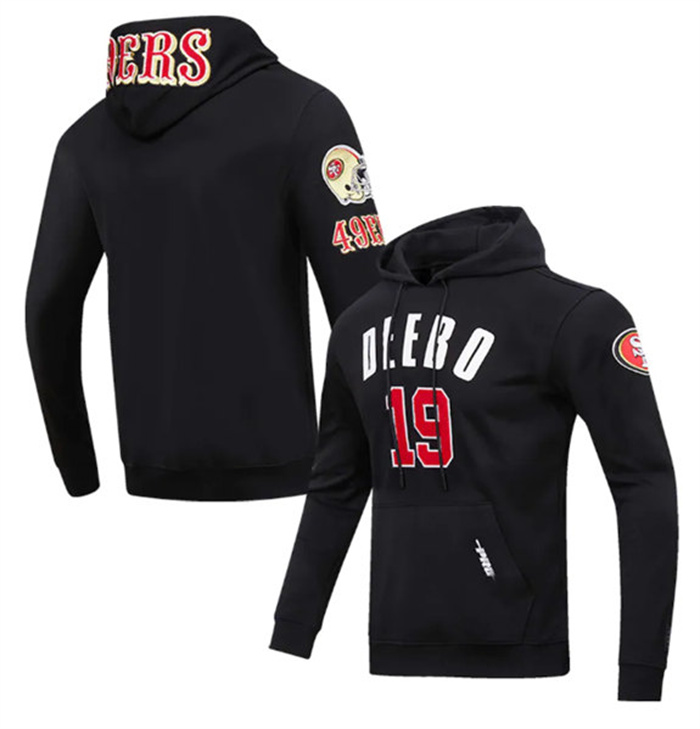 Men's San Francisco 49ers #19 Deebo Samuel Black Pullover Hoodie Men's San Francisco 49ers #19 Deebo Samuel Black Pullover Hoodie