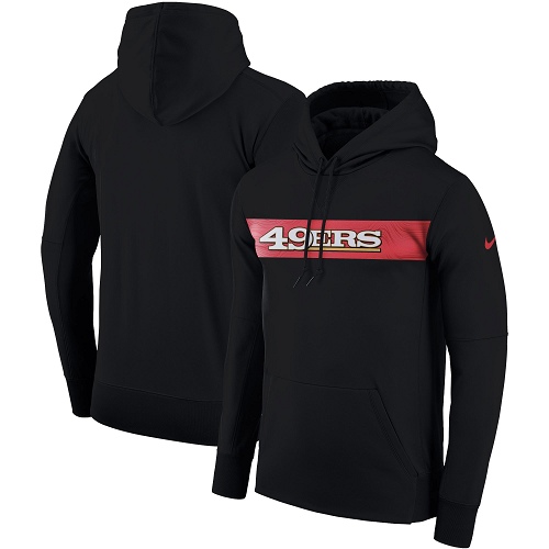 Men's San Francisco 49ers Nike Black Sideline Team Performance Pullover Hoodie Men's San Francisco 49ers Nike Black Sideline Team Performance Pullover Hoodie