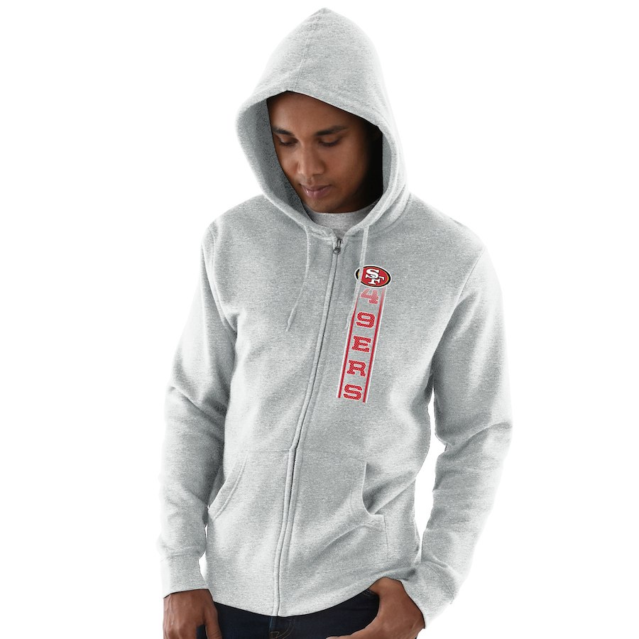 San Francisco 49ers Hook And Ladder Full Zip Hoodie Gray San Francisco 49ers Hook And Ladder Full Zip Hoodie Gray