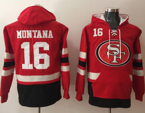 Nike 49ers #16 Joe Montana Red Black Name & Number Pullover NFL Hoodie Nike 49ers #16 Joe Montana Red Black Name & Number Pullover NFL Hoodie