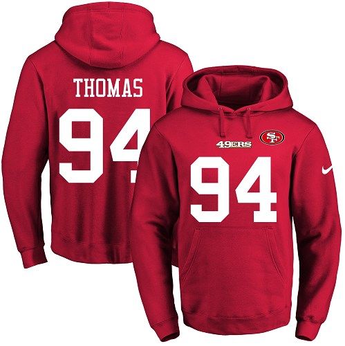 Nike 49ers #94 Solomon Thomas Red Name & Number Pullover NFL Hoodie Nike 49ers #94 Solomon Thomas Red Name & Number Pullover NFL Hoodie