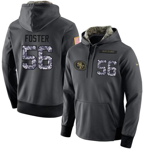 NFL Men's Nike San Francisco 49ers #56 Reuben Foster Stitched Black Anthracite Salute to Service Player Performance Hoodie NFL Men's Nike San Francisco 49ers #56 Reuben Foster Stitched Black Anthracite Salute to Service Player Performance Hoodie