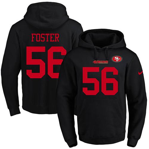 Nike 49ers #56 Reuben Foster Black Name & Number Pullover NFL Hoodie Nike 49ers #56 Reuben Foster Black Name & Number Pullover NFL Hoodie