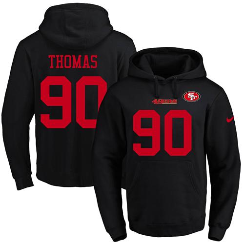 Nike 49ers #90 Solomon Thomas Black Men's Name & Number Pullover NFL Hoodie Nike 49ers #90 Solomon Thomas Black Men's Name & Number Pullover NFL Hoodie