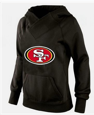 Women's San Francisco 49ers Logo Pullover Hoodie Black