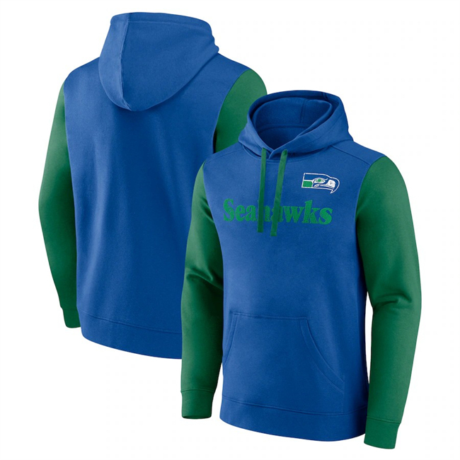 Men's Seattle Seahawks Blue Green Fleece Pullover Hoodie Men's Seattle Seahawks Blue Green Fleece Pullover Hoodie