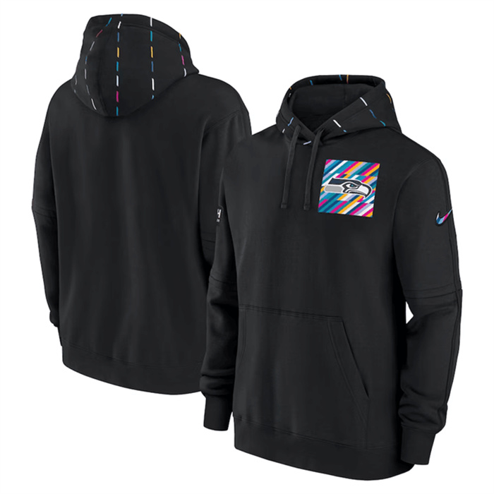 Men's Seattle Seahawks Black 2023 Crucial Catch Club Pullover Hoodie Men's Seattle Seahawks Black 2023 Crucial Catch Club Pullover Hoodie
