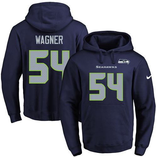 Nike Seahawks #54 Bobby Wagner Navy Blue Name & Number Pullover NFL Hoodie Nike Seahawks #54 Bobby Wagner Navy Blue Name & Number Pullover NFL Hoodie