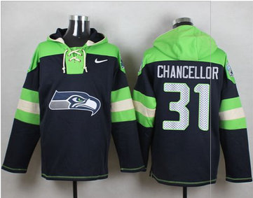 Nike Seattle Seahawks #31 Kam Chancellor Steel Blue Player Pullover NFL Hoodie Nike Seattle Seahawks #31 Kam Chancellor Steel Blue Player Pullover NFL Hoodie