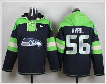 Nike Seattle Seahawks #56 Cliff Avril Steel Blue Player Pullover NFL Hoodie Nike Seattle Seahawks #56 Cliff Avril Steel Blue Player Pullover NFL Hoodie