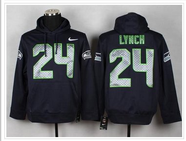 Seattle Seahawks #24 Marshawn Lynch Steel Blue Pullover NFL Hoodie Seattle Seahawks #24 Marshawn Lynch Steel Blue Pullover NFL Hoodie