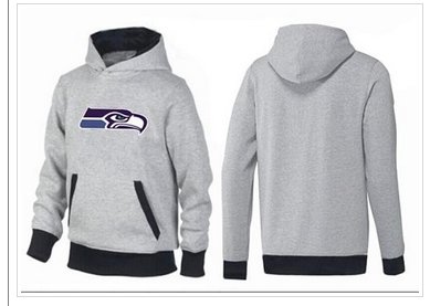 Seattle Seahawks Logo Pullover Hoodie Grey & Black