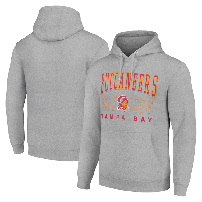 Men's Tampa Bay Buccaneers Grey Throwback Logo Pullover Hoodie