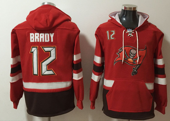 Men's Tampa Bay Buccaneers #12 Tom Brady Red Ageless Must-Have Lace-Up Pullover Hoodie Men's Tampa Bay Buccaneers #12 Tom Brady Red Ageless Must-Have Lace-Up Pullover Hoodie