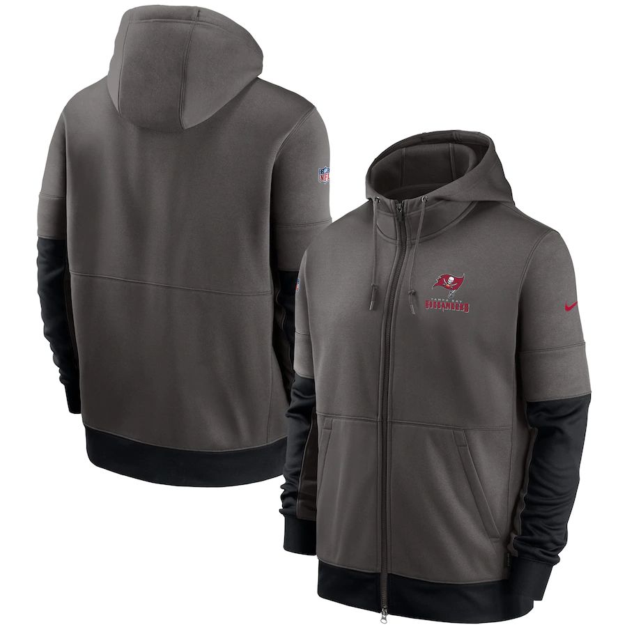 Tampa Bay Buccaneers Nike Sideline Impact Lockup Performance Full-Zip Hoodie Pewter Tampa Bay Buccaneers Nike Sideline Impact Lockup Performance Full-Zip Hoodie Pewter