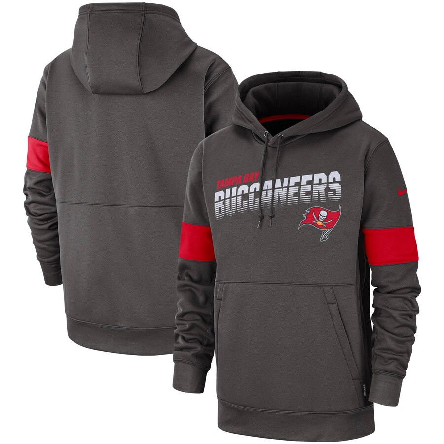 Tampa Bay Buccaneers Nike Sideline Team Logo Performance Pullover Hoodie Pewter Tampa Bay Buccaneers Nike Sideline Team Logo Performance Pullover Hoodie Pewter