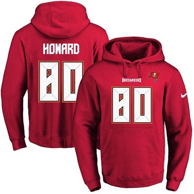 Nike Buccaneers #80 O. J. Howard Red Name & Number Pullover NFL Hoodie Nike Buccaneers #80 O. J. Howard Red Name & Number Pullover NFL Hoodie