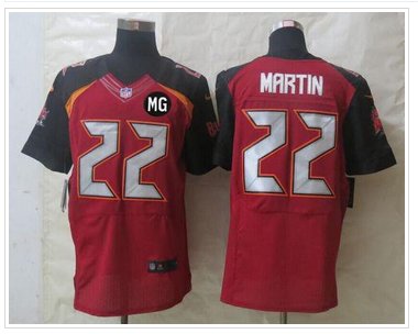 NEW Buccaneers #22 Doug Martin Red Team Color With MG Patch Stitched NFL New Elite Jersey