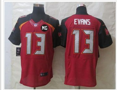 NEW Buccaneers #13 Mike Evans Red Team Color With MG Patch Stitched NFL New Elite Jersey NEW Buccaneers #13 Mike Evans Red Team Color With MG Patch Stitched NFL New Elite Jersey