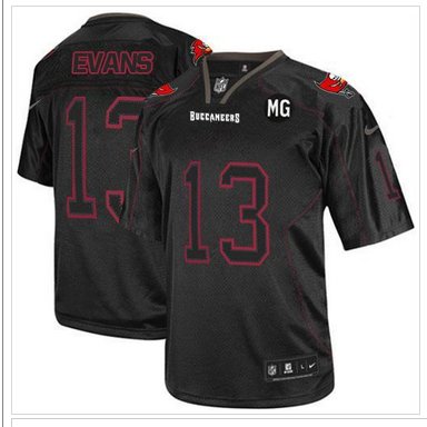 NEW Buccaneers #13 Mike Evans Lights Out Black With MG Patch Stitched NFL Elite Jersey NEW Buccaneers #13 Mike Evans Lights Out Black With MG Patch Stitched NFL Elite Jersey