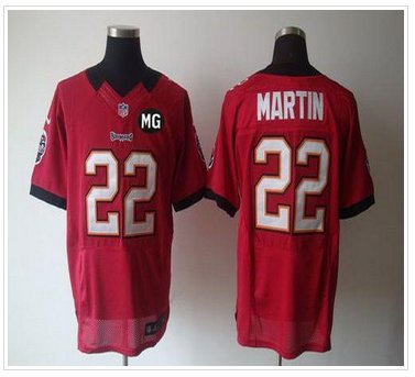 NEW Buccaneers #22 Doug Martin Red Team Color With MG Patch Stitched NFL Elite Jersey