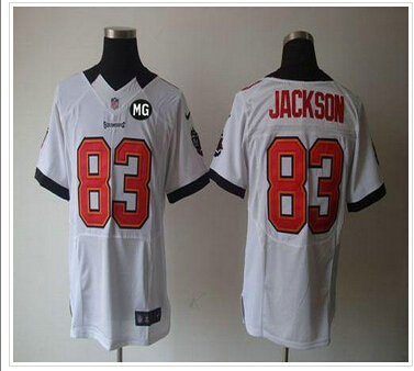 NEW Buccaneers #83 Vincent Jackson White With MG Patch Stitched NFL Elite Jersey
