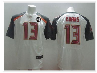 NEW Buccaneers #13 Mike Evans White With MG Patch Stitched NFL New Elite Jersey NEW Buccaneers #13 Mike Evans White With MG Patch Stitched NFL New Elite Jersey