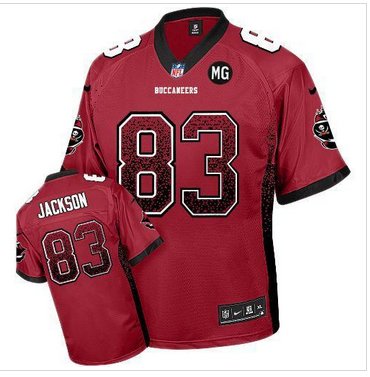 NEW Buccaneers #83 Vincent Jackson Red Team Color With MG Patch Stitched NFL Elite Drift Fashion Jersey