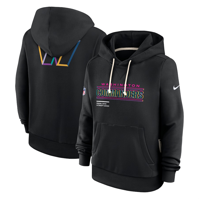 Women's Washington Commanders Black 2025 Crucial Catch Club Pullover Hoodie(Run Small) Women's Washington Commanders Black 2025 Crucial Catch Club Pullover Hoodie(Run Small)