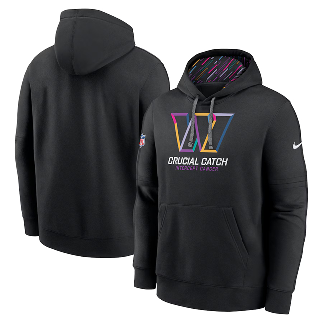 Men's Washington Commanders Black 2024 Crucial Catch Club Pullover Hoodie Men's Washington Commanders Black 2024 Crucial Catch Club Pullover Hoodie