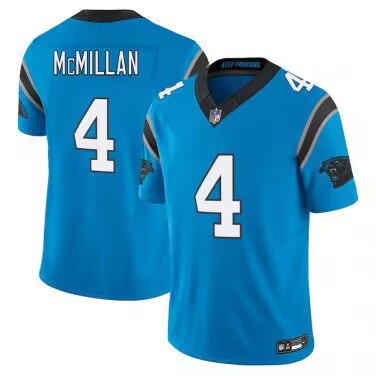 Men’s Carolina Panthers #4 Tetairoa McMillan Blue Limited Stitched Jersey Men’s Carolina Panthers #4 Tetairoa McMillan Blue Limited Stitched Jersey