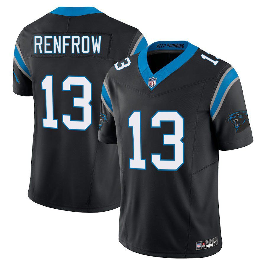 Men's Carolina Panthers #13 Hunter Renfrow Black Limited Stitched Jersey Men's Carolina Panthers #13 Hunter Renfrow Black Limited Stitched Jersey