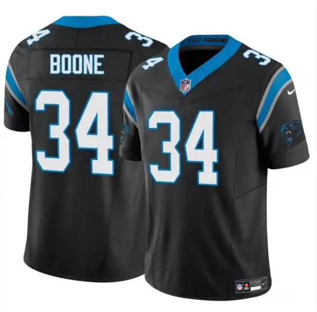 Men's Carolina Panthers #34 Mike Boone Black 2024 F.U.S.E. Vapor Limited Stitched Football Jersey Men's Carolina Panthers #34 Mike Boone Black 2024 F.U.S.E. Vapor Limited Stitched Football Jersey